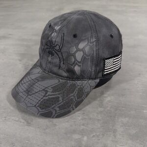 Spikes Tactical Hat Mens Black Grey Kryptek Typhon Camo Spider US Flag Patch Cap